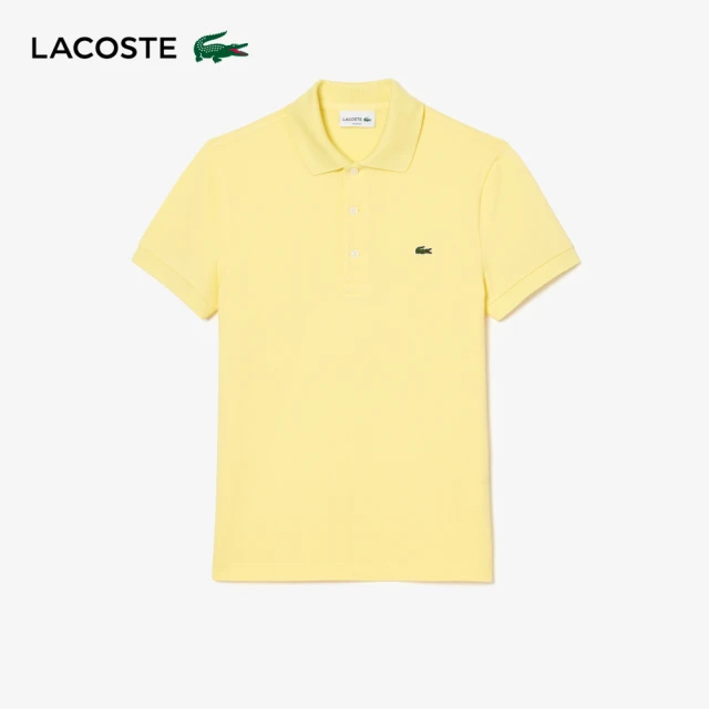 LACOSTE 男裝-經典修身短袖Polo衫(黃色)優惠推薦