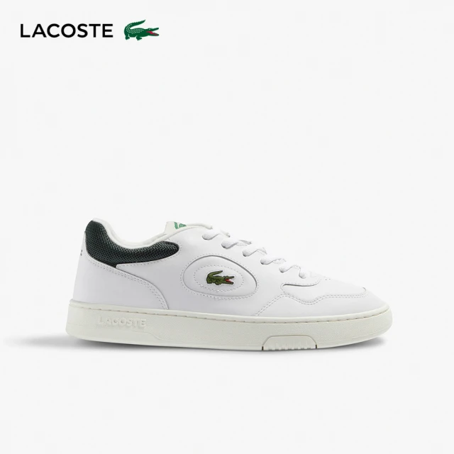 LACOSTE 男鞋-皮革車線運動鞋(白色)