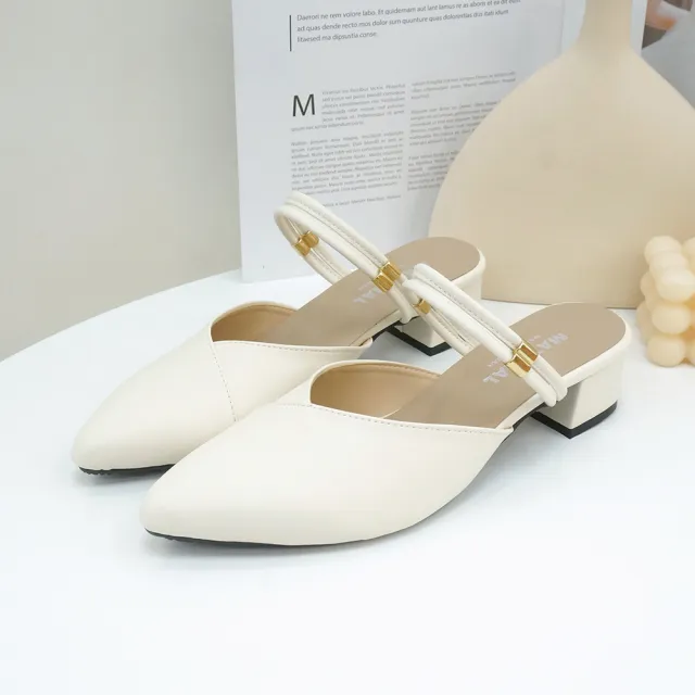 【MATERIAL 瑪特麗歐】女鞋 穆勒鞋 MIT加大尺碼素面尖頭穆勒跟鞋 TG72117(穆勒鞋)