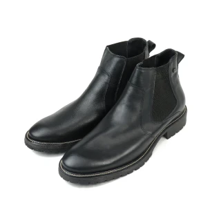 【Ferricelli】巴西經典牛皮復古切爾西短靴 黑色(F60405-BL)