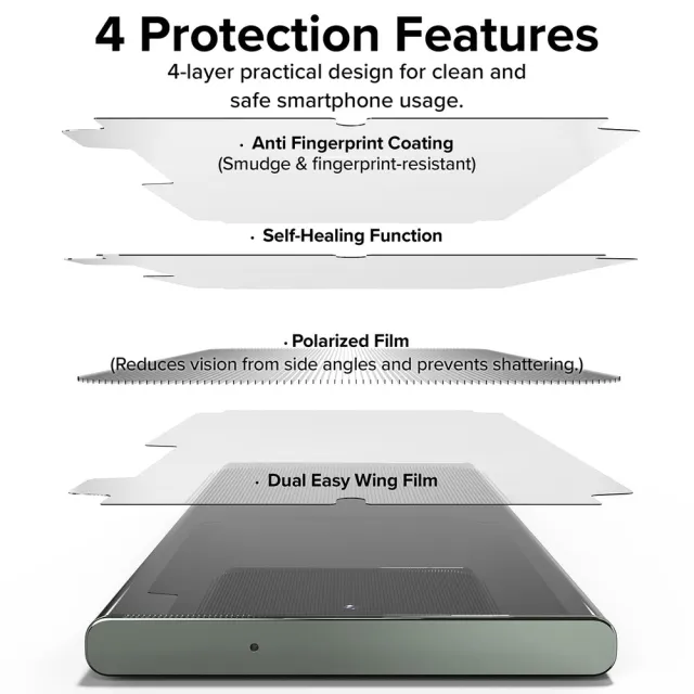 【Ringke】三星 Galaxy S23 Ultra Privacy Dual Easy 防窺易安裝滿版螢幕保護貼(Rearth 保貼 附安裝工具)