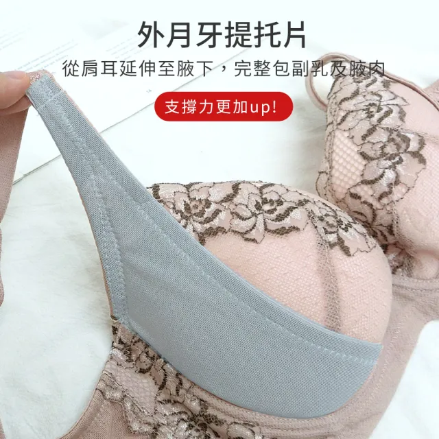 【尚芭蒂】軟鋼圈 成套 MIT台灣製 大尺碼B-E罩 月牙提托吸濕排汗透氣機能內衣/集中包覆(芋色)