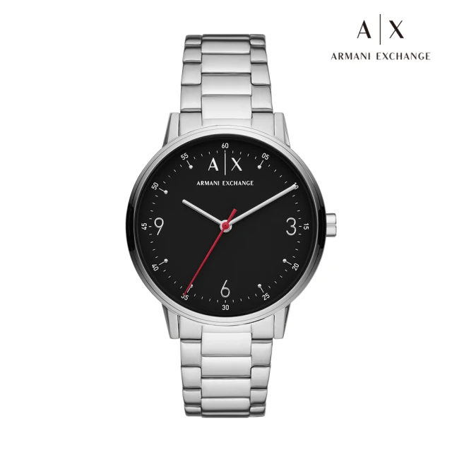 A|X Armani ExchangeA|X Armani Exchange Cayde 現代簡約時刻手錶 銀色不鏽鋼鍊帶 42MM AX2737