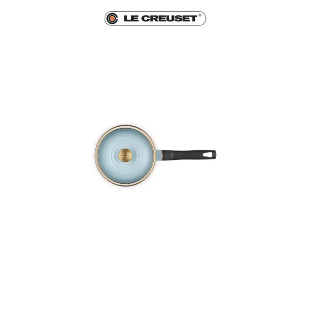 【Le Creuset】琺瑯醬汁鍋14cm(海洋之花-金頭)