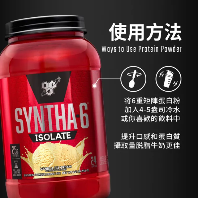 【BSN 畢斯恩】Syntha-6 Isolate 綜合分離乳清蛋白 2.01磅(香草奶昔)