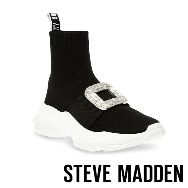 STEVE MADDEN MARATHONS 方鑽襪套休閒鞋(黑色)