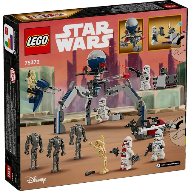 【LEGO 樂高】星際大戰系列 75372 克隆軍隊與戰鬥機器人組合(Clone Trooper & Battle Droid Battle Pack)