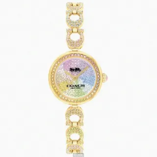 【COACH】COACH手錶型號CH00186(彩虹滿天星錶面金色錶殼彩虹精鋼錶帶款)