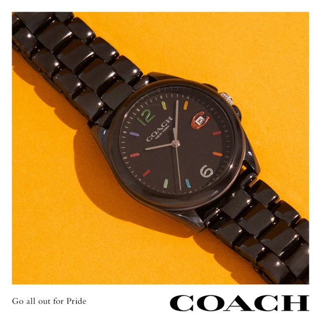 COACH Greyson 彩色刻度C字陶瓷女錶-36mm 99狂買節(CO14503927)