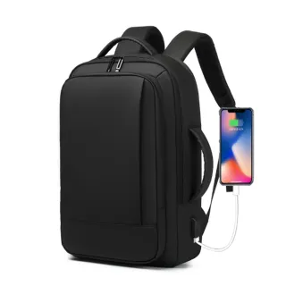 【H.S】雙11 HD1905BK雙肩可擴充時尚電腦後背包15.6吋黑色