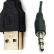 【Ainmax 艾買氏】USB公 3.5mm公 硬碟連接12V汽車 CD player aux(汽車用音源線 mp3轉接線 訊號線)