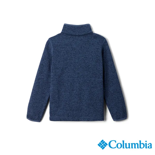 【Columbia 哥倫比亞】童款-Sweater Weather™刷毛外套-墨藍(UAY27970IB/HF)