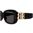 【Balenciaga 巴黎世家】金色大LOGO膠框太陽眼鏡(BB0310SK-001 雙B LOGO)