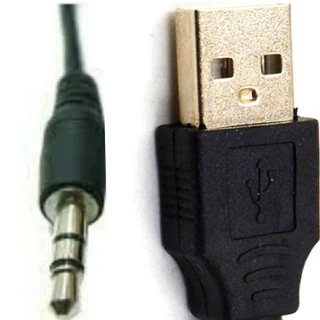 【Ainmax 艾買氏】USB公 3.5mm公 汽車用音源線 mp3轉接線 訊號線
