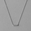 【ete】PT900 層疊鑽石排列項鍊(鉑金色)