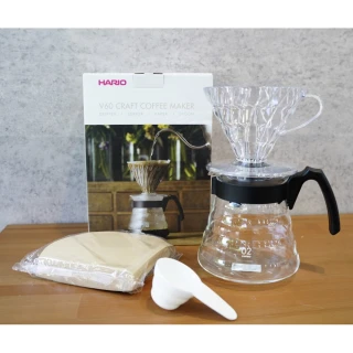 【HARIO】V60 手沖咖啡四件組 100週年紀念款 VCND-02B 雲朵壺(日本製 百年組 百萬組 咖啡器材 咖啡濾杯)