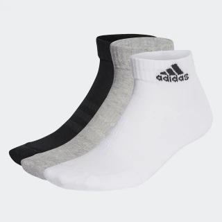 【adidas 愛迪達】襪子 踝襪 運動襪 9雙組 C SPW ANK 3P 黑灰白 IC1281(2783)