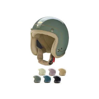 【Chief Helmet】Charites 素色皮邊 褐綠 3/4罩 安全帽(復古帽 騎士安全帽 騎士安全帽 皮邊金線帽 騎士帽)