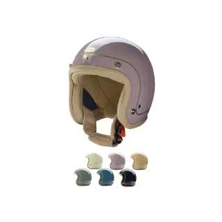 【Chief Helmet】Charites 素色皮邊 裸粉 3/4罩 安全帽(復古帽 騎士安全帽 騎士安全帽 皮邊金線帽 騎士帽)