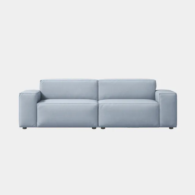【iloom 怡倫家居】LOKUM 3人座基本一字型 布質沙發(韓國製 科技布 模組沙發 2人座)