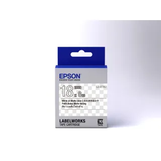 【EPSON】標籤帶 消光霧面系列 透明底白字/18mm(LK-5TWJ)