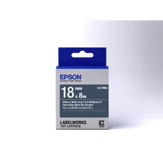 【EPSON】標籤帶 消光霧面系列 海軍藍底白字/18mm(LK-5HWJ)