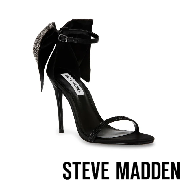 STEVE MADDENSTEVE MADDEN BELLAROSA 緞帶鑽面繞踝細跟涼鞋(黑色)
