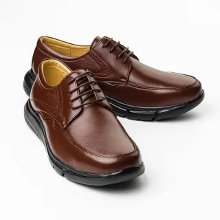 【AMADEUS 阿瑪迪斯】超輕量羊皮休閒男皮鞋21001-咖啡色(男皮鞋/綁帶款)