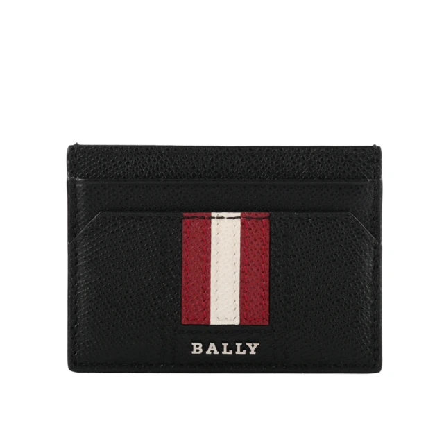 BALLY Landy 壓紋牛皮拉鍊卡片夾(黑色)優惠推薦