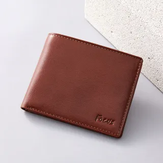 【FOCUS】經典簡約5卡透明窗拉鍊真皮包包 男短夾FTB2288(義大利植鞣革/頭層牛皮/男皮夾)