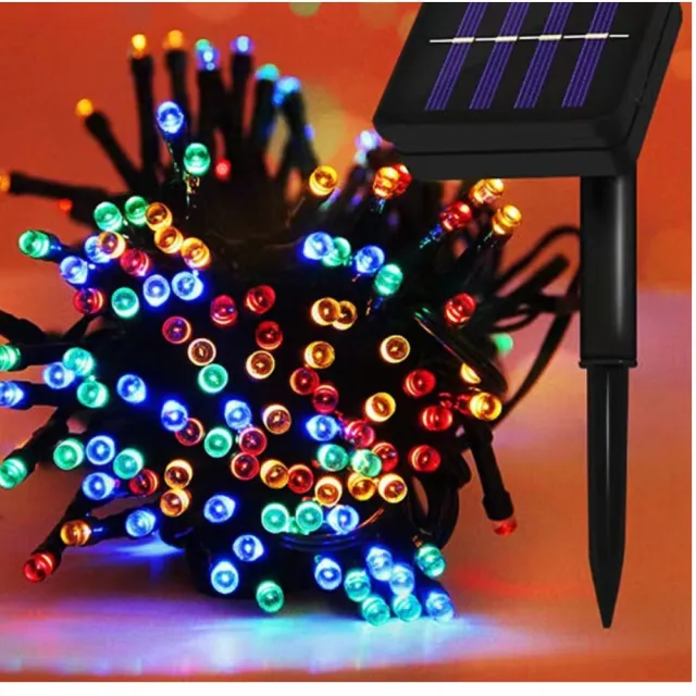 【May Shop】兩入組  LED太陽能燈串戶外花園庭院裝飾防水小彩燈(聖誕燈 氛圍燈)