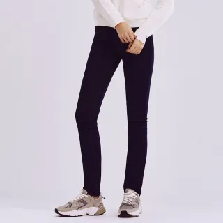 【BRAPPERS】女款 保暖中腰彈性窄管褲(黑)