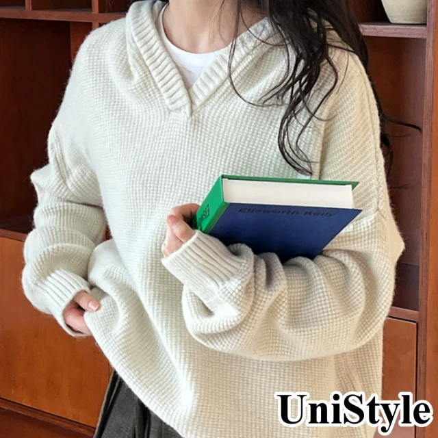 UniStyleUniStyle 連帽長袖毛衣 慵懶風軟糯廓型上衣 女 UVss357(米白)