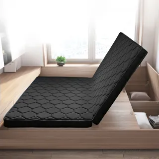 【obis】鑽黑系列-ZAK折折 奈米石墨烯可折疊獨立筒床墊/薄墊(單人加大3.5×6.2尺)