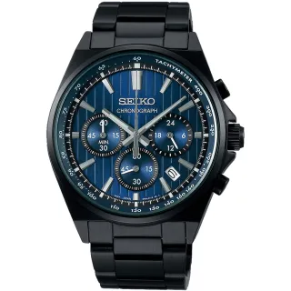 【SEIKO 精工】CS系列 條紋設計賽車三眼計時手錶-41mm(SBTR035J/8T63-01T0U)