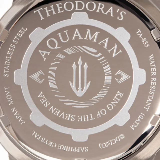 【THEODORA’S 希奧朵拉】水行俠夜光潛水手錶(熊貓款) 米白灰面-真皮矽膠金棕(石英錶)