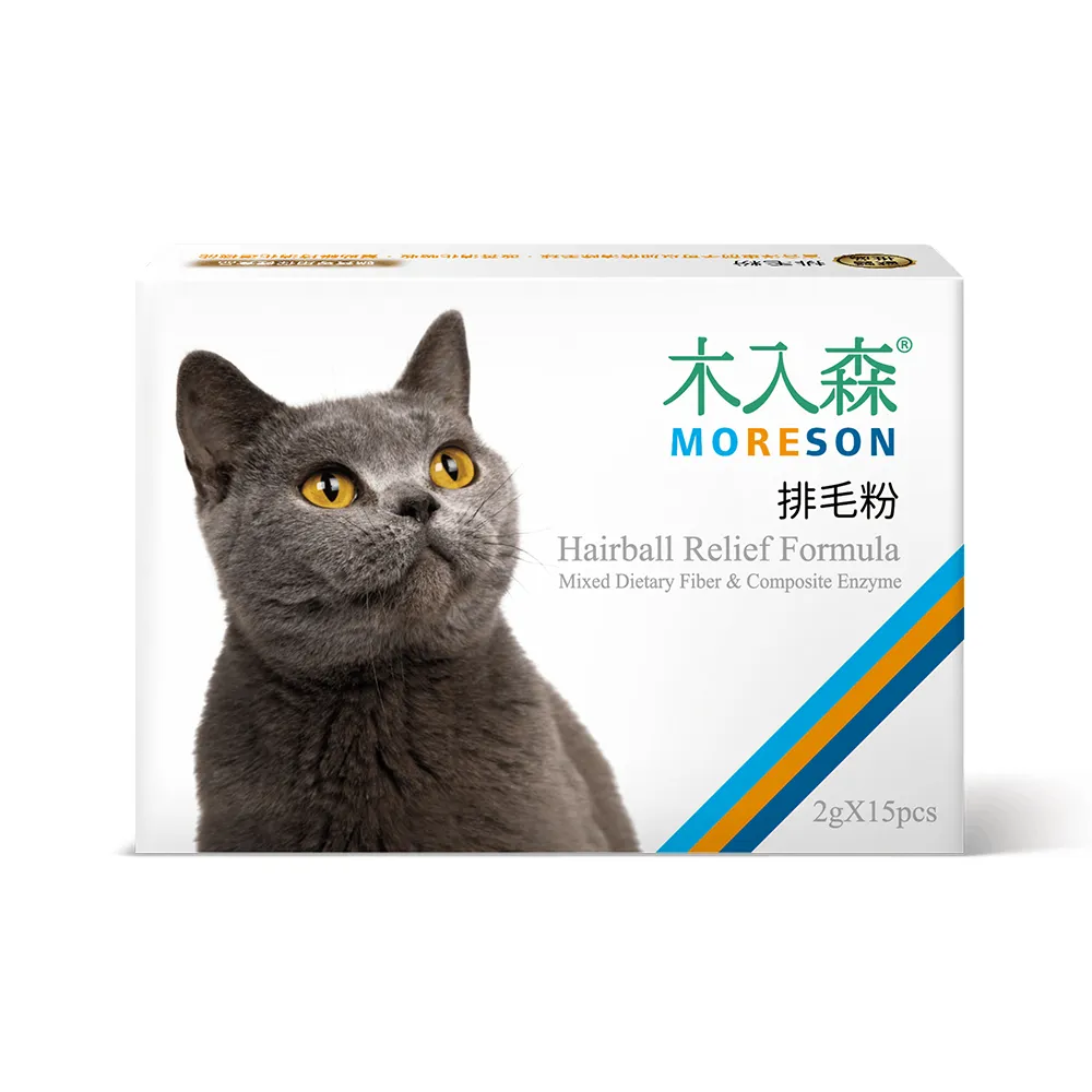 【木入森】貓咪排毛粉 15包/盒 貓草/起司/鮮蝦三種風味(貓化毛 貓腸胃 毛球)