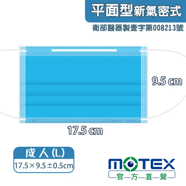 【MOTEX 摩戴舒】三高醫用口罩  天空藍(30片/盒)