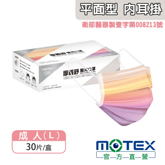 【MOTEX 摩戴舒】平面醫用口罩 大包裝 30片(春花漸層系列-海棠款 -限量)