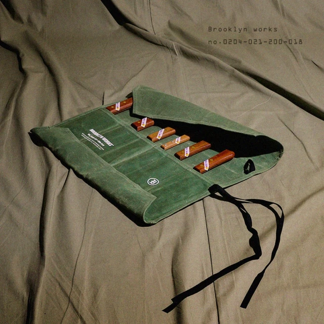 BROOKLYN WORKS 露營刀具袋 橄欖綠&棕色(多用