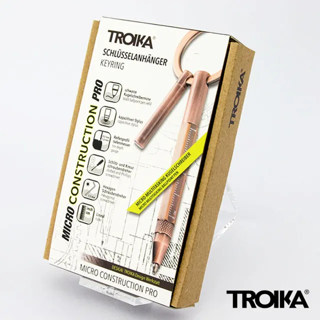 【Troika】胎紋測量功能筆 #隨身工具筆 #多功能筆(原子筆+尺+螺絲起子+胎紋測量+鑰匙圈)