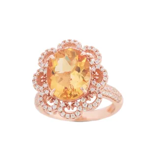 【幸福珠寶】黃水晶Ｋ金戒指 項鍊兩戴款(財富之石 富貴 智慧)
