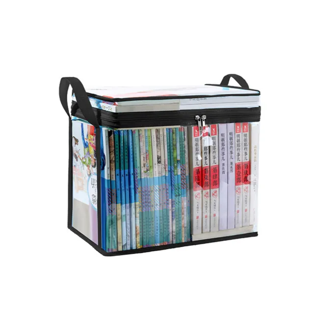 【TAI LI 太力】3入套組透明書本可折疊防塵防水收納箱袋(1小號+1中號+1大號)