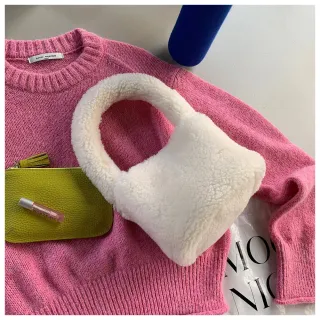 【HaNA 梨花】韓國毛絨絨冬日訂單款．毛毛萌感菜籃子毛包包