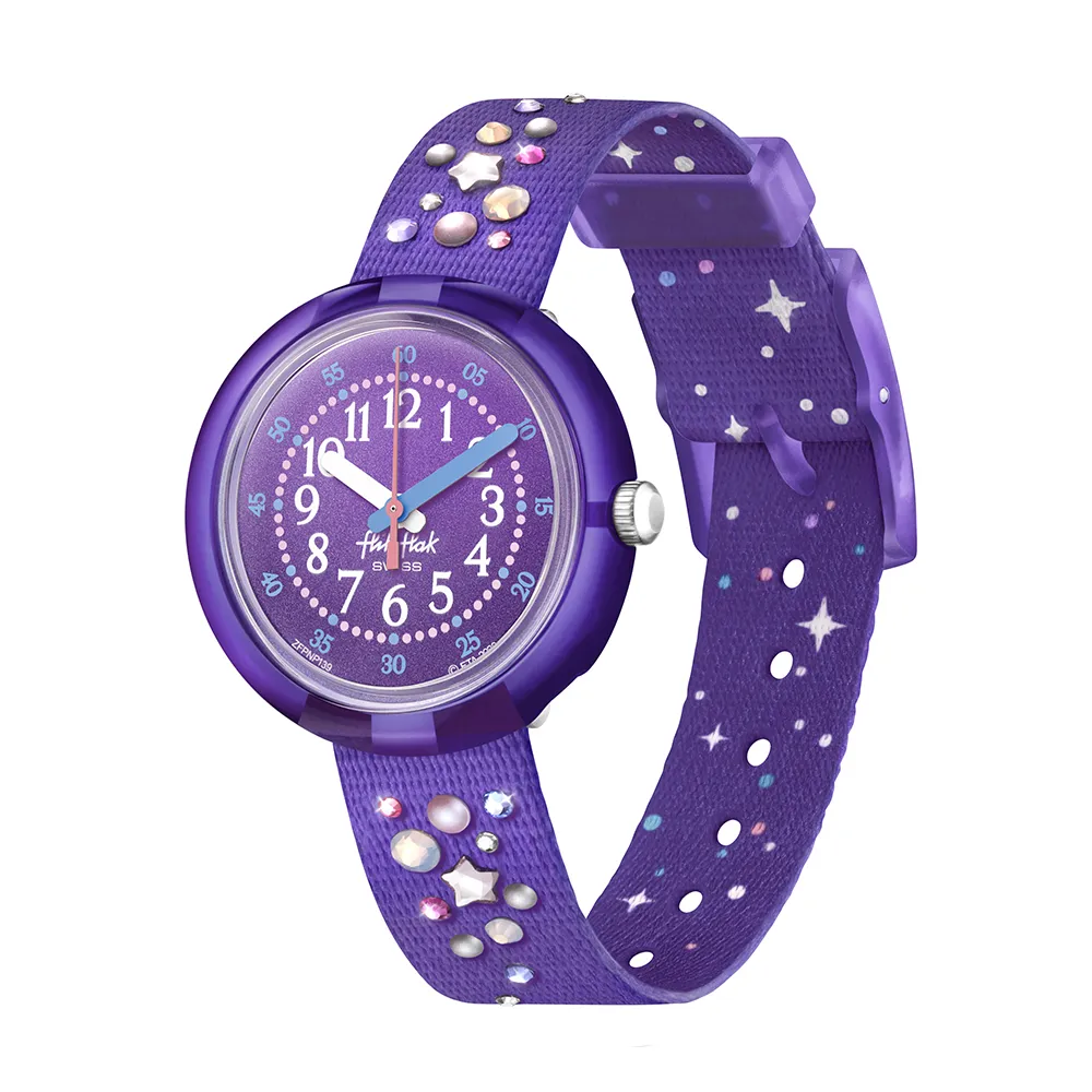 【Flik Flak】兒童手錶 STARGAZING 星之凝視 瑞士錶 兒童錶 手錶 編織錶帶(31.85mm)