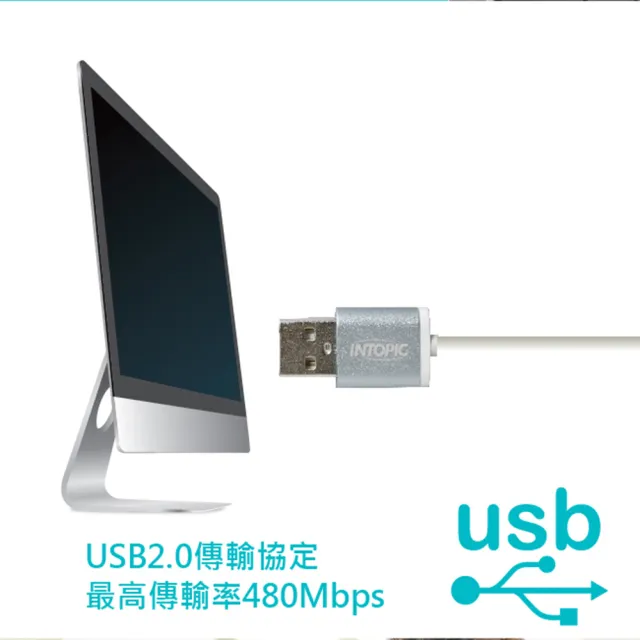 【INTOPIC】USB2.0&RJ45鋁合金集線器(HBC-28)
