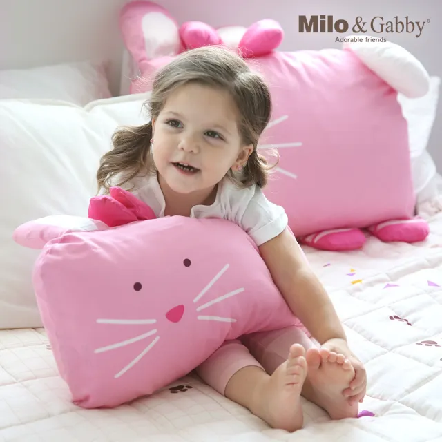 【Milo&Gabby】動物好朋友-超細纖維可水洗兒童枕頭防蹣mini枕心+枕套組(多款可選)