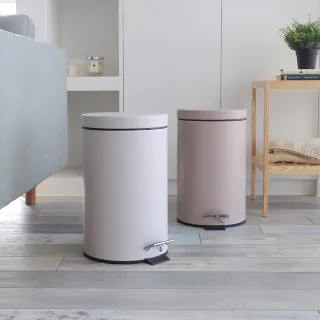 【TrueLife】靜音緩降莫蘭迪色腳踏式垃圾桶-12L(廁所垃圾桶 廚房垃圾桶 緩降垃圾桶)