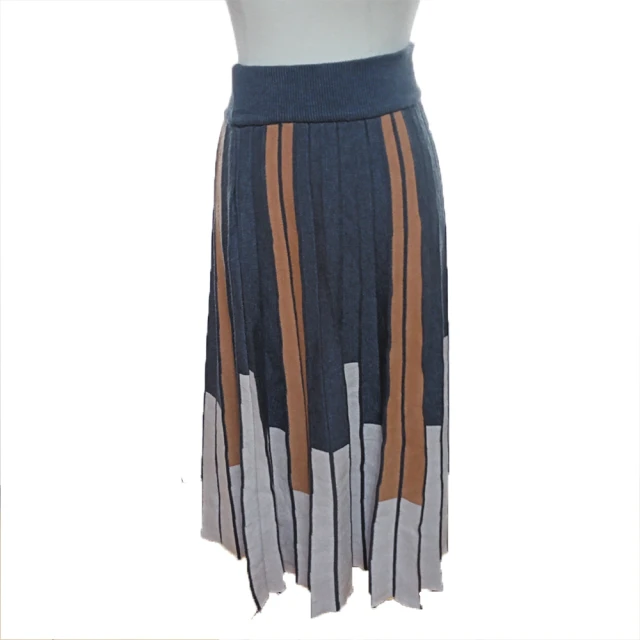PANGCHI 龐吉PANGCHI 龐吉 暖厚羊毛條紋長百折裙(2125202/75)