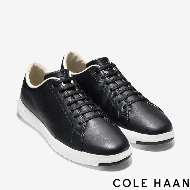 Cole Haan GP TENNIS SNEAKER 極簡真皮羽量級網球運動鞋-男鞋(黑白-C22583)